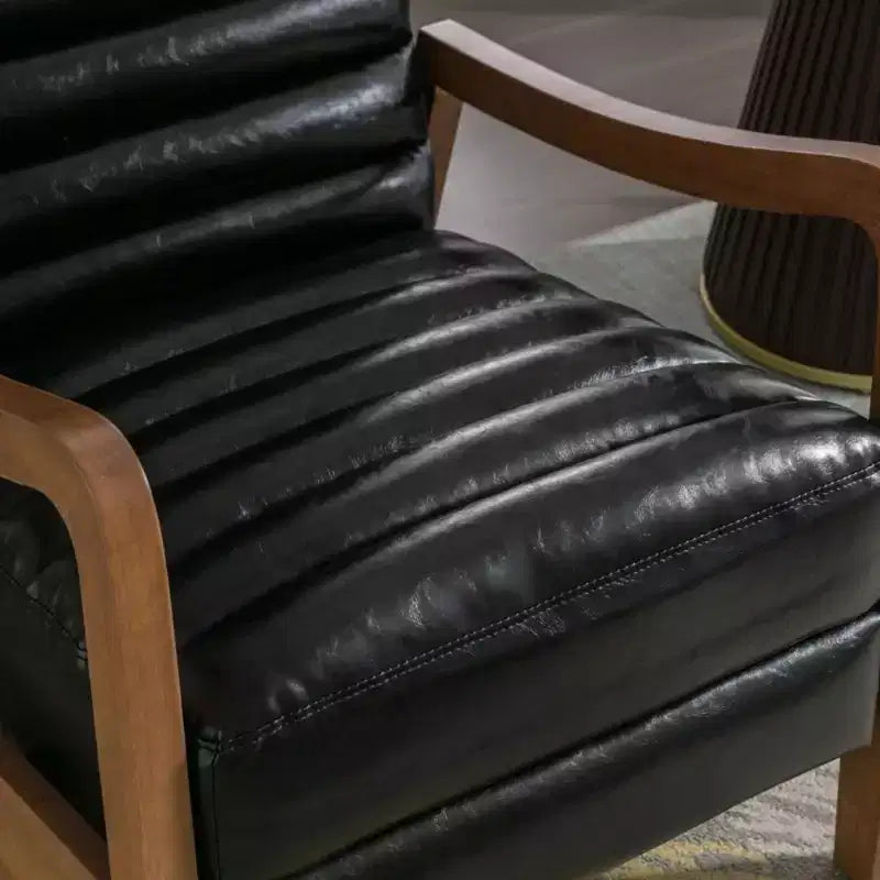 Fauteuil inclinable en cuir huilé ciré de 26 po avec repose-pieds pour le salon et la lecture