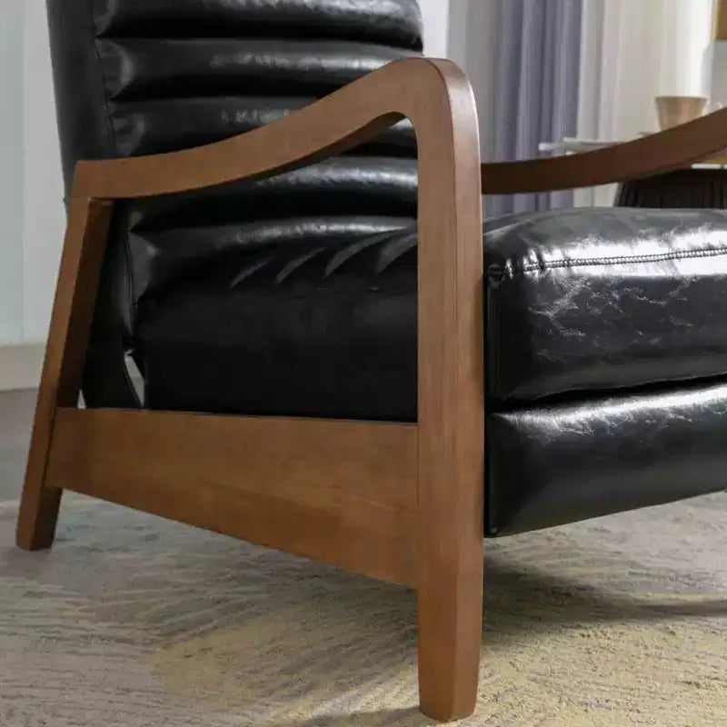 Fauteuil inclinable en cuir huilé ciré de 26 po avec repose-pieds pour le salon et la lecture