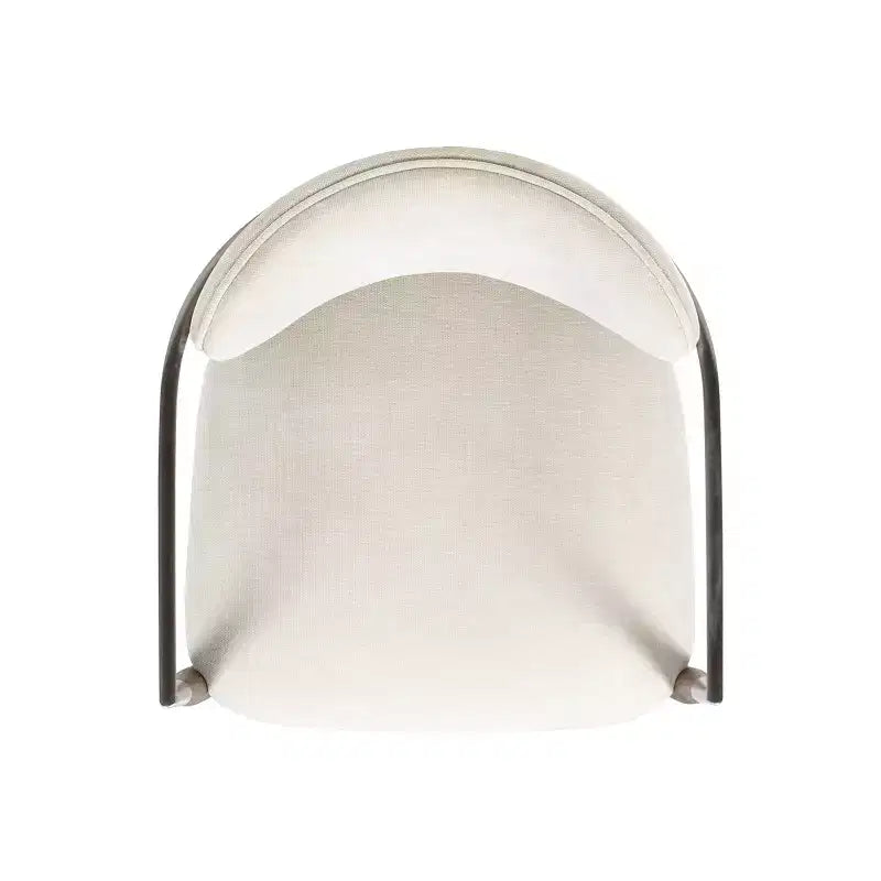 Tabouret de comptoir rembourré 26" en matériaux mélangés - Chenille blanc chaud
