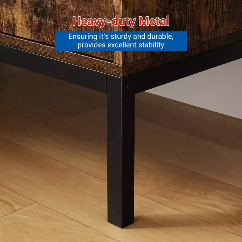 Buffet en rotin de 80 cm avec étagères réglables - Meuble de rangement en bois massif pour salon, salle à manger et entrée