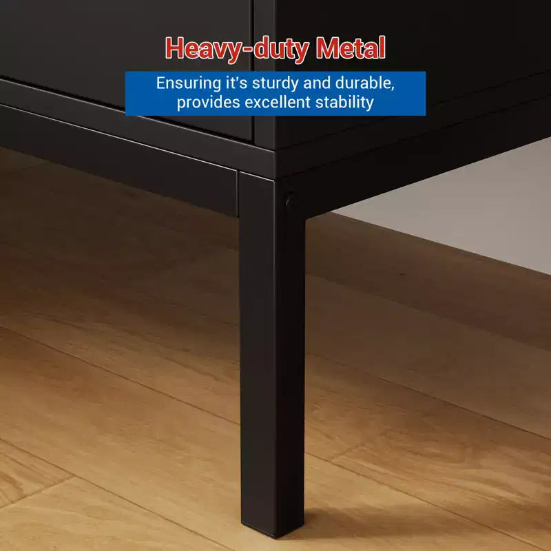 Buffet en rotin de 80 cm avec étagères réglables - Meuble de rangement en bois massif pour salon, salle à manger et entrée