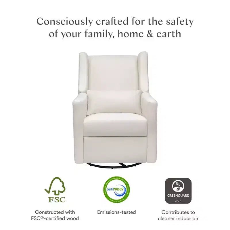 Fauteuil inclinable et pivotant, tissu éco-performant, déperlant et anti-taches