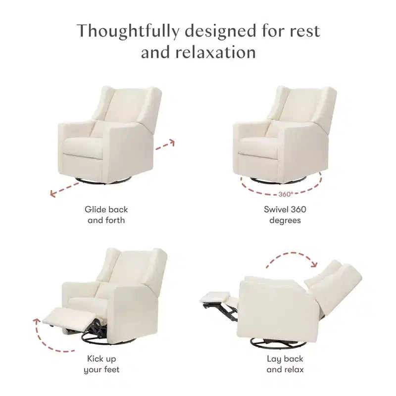 Fauteuil inclinable et pivotant, tissu éco-performant, déperlant et anti-taches