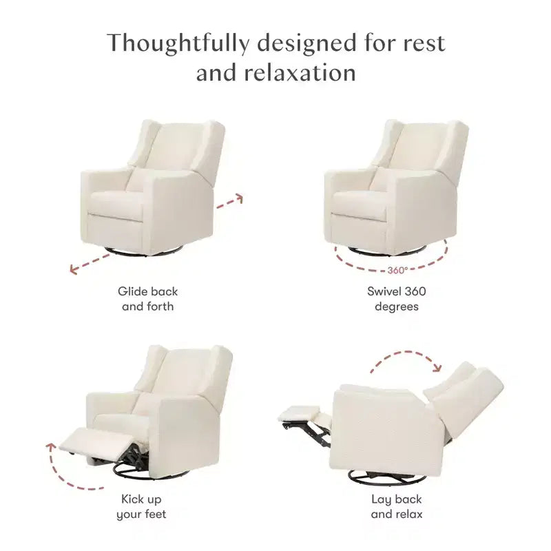 Fauteuil inclinable et pivotant, tissu éco-performant, déperlant et anti-taches