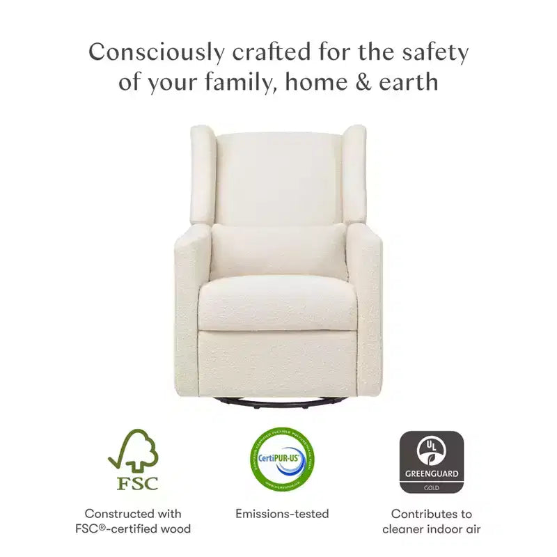 Fauteuil inclinable et pivotant, tissu éco-performant, déperlant et anti-taches