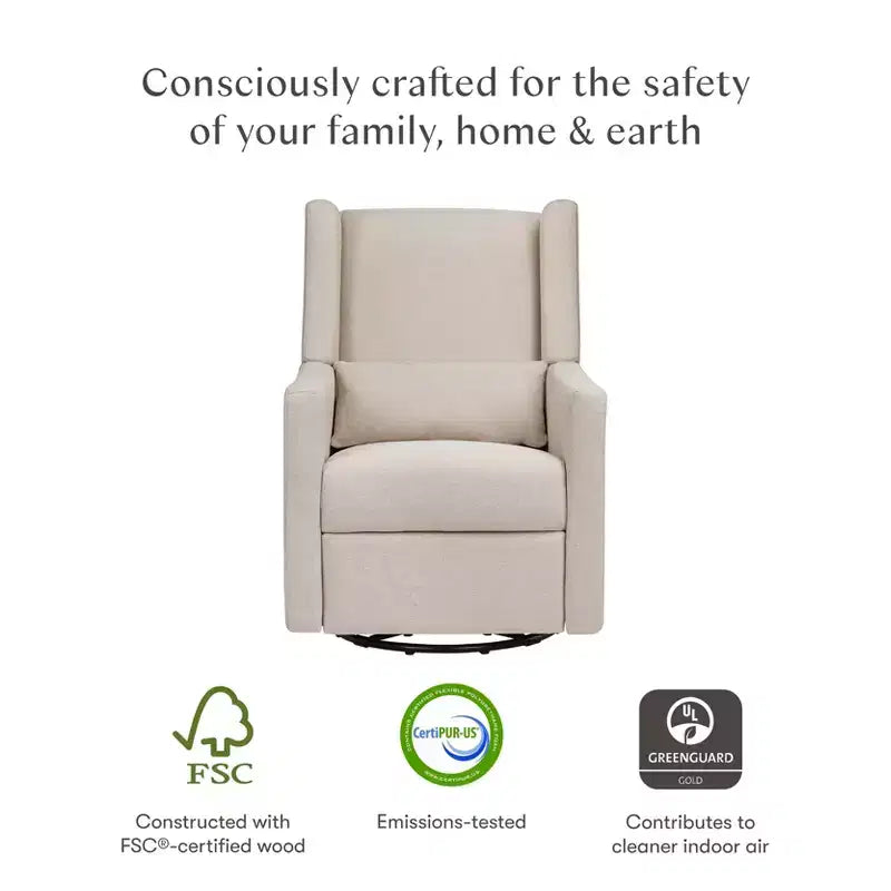 Fauteuil inclinable et pivotant, tissu éco-performant, déperlant et anti-taches
