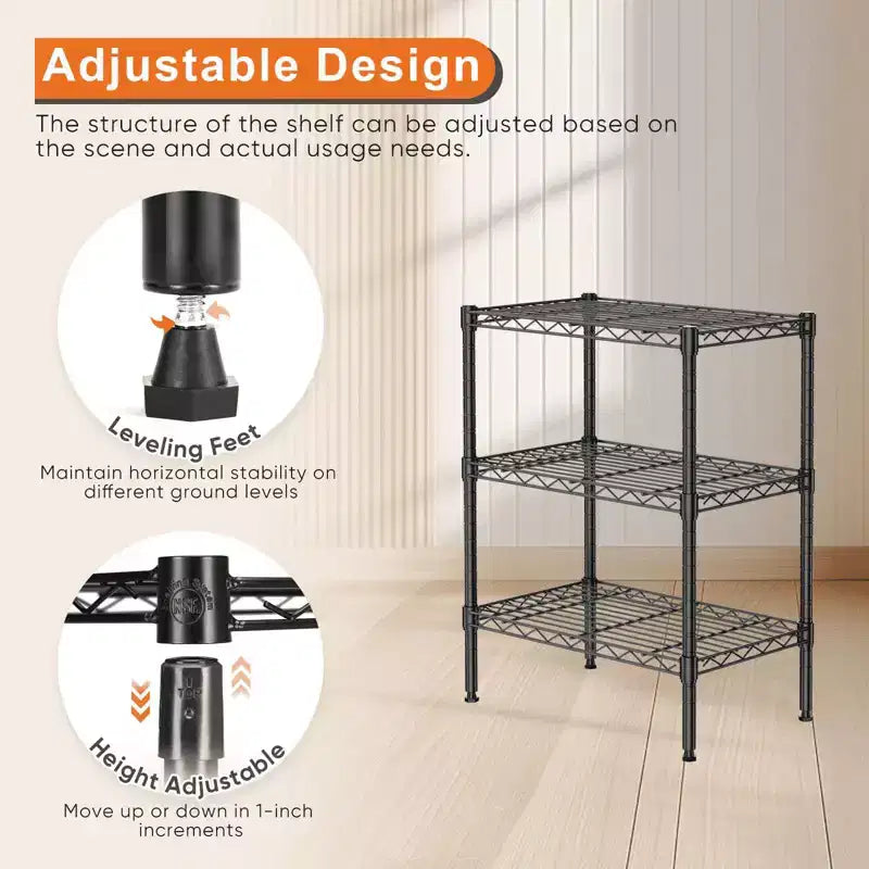 Étagère de rangement métallique réglable à 5 niveaux – Organisateur robuste pour cuisine, cellier, garage, salle de bain et buanderie