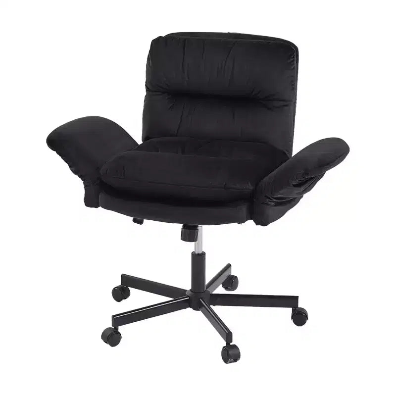Chaise de bureau ergonomique pour s'asseoir en tailleur avec accoudoirs relevables et roulettes - Hauteur réglable, mousse double couche, poches latérales