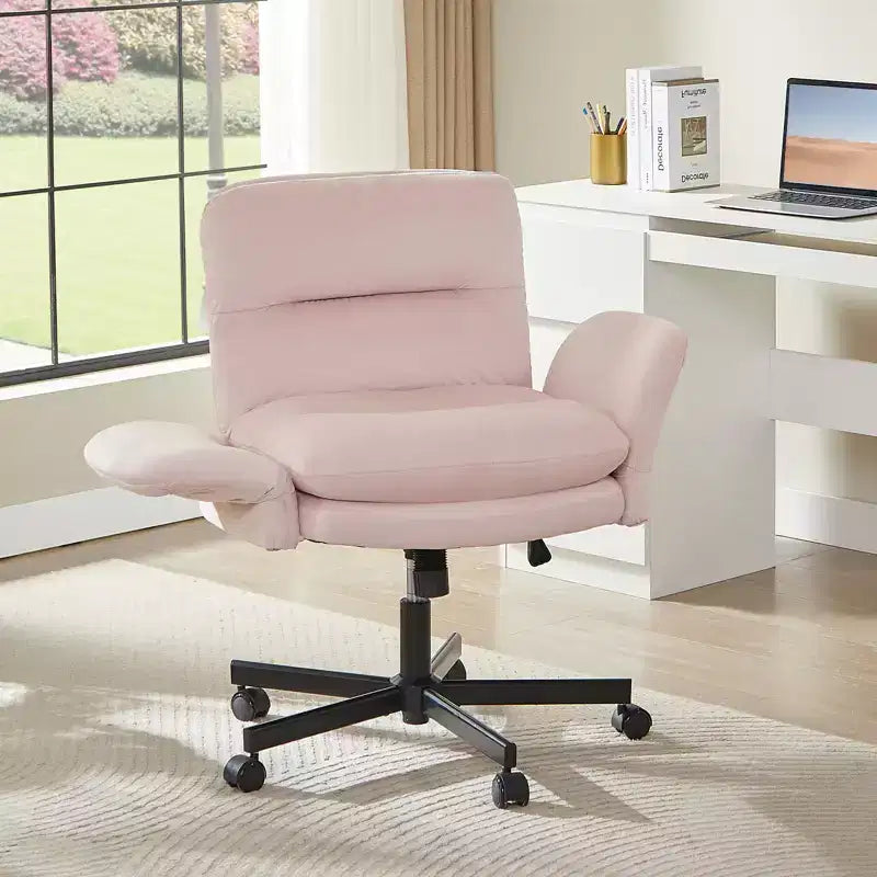 Chaise de bureau ergonomique pour s'asseoir en tailleur avec accoudoirs relevables et roulettes - Hauteur réglable, mousse double couche, poches latérales