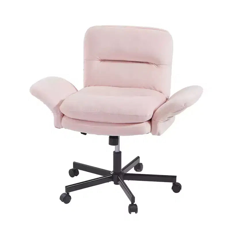 Chaise de bureau ergonomique pour s'asseoir en tailleur avec accoudoirs relevables et roulettes - Hauteur réglable, mousse double couche, poches latérales