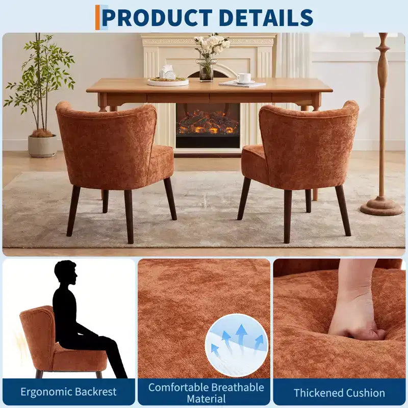 Fauteuil d'appoint contemporain avec oreilles - Tissu d'ameublement en fausse fourrure, dossier haut, pieds en bois massif pour salon, bureau et chambre à coucher