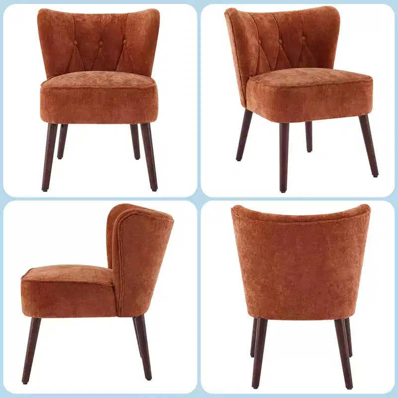 Fauteuil d'appoint contemporain avec oreilles - Tissu d'ameublement en fausse fourrure, dossier haut, pieds en bois massif pour salon, bureau et chambre à coucher