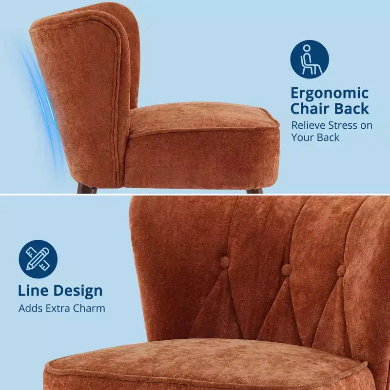 Fauteuil d'appoint contemporain avec oreilles - Tissu d'ameublement en fausse fourrure, dossier haut, pieds en bois massif pour salon, bureau et chambre à coucher