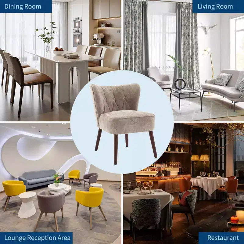 Fauteuil d'appoint contemporain avec oreilles - Tissu d'ameublement en fausse fourrure, dossier haut, pieds en bois massif pour salon, bureau et chambre à coucher