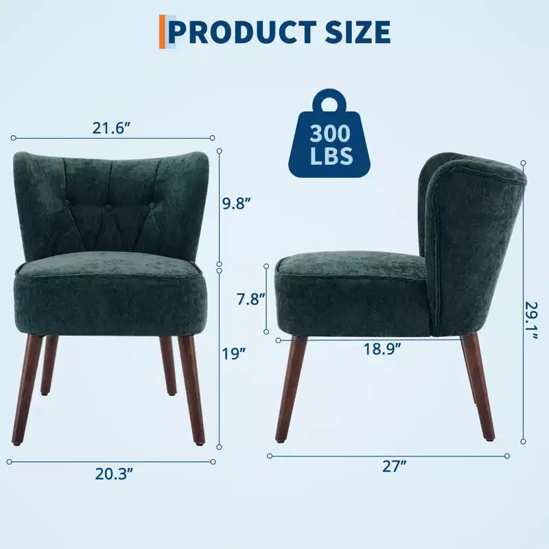 Fauteuil d'appoint contemporain avec oreilles - Tissu d'ameublement en fausse fourrure, dossier haut, pieds en bois massif pour salon, bureau et chambre à coucher