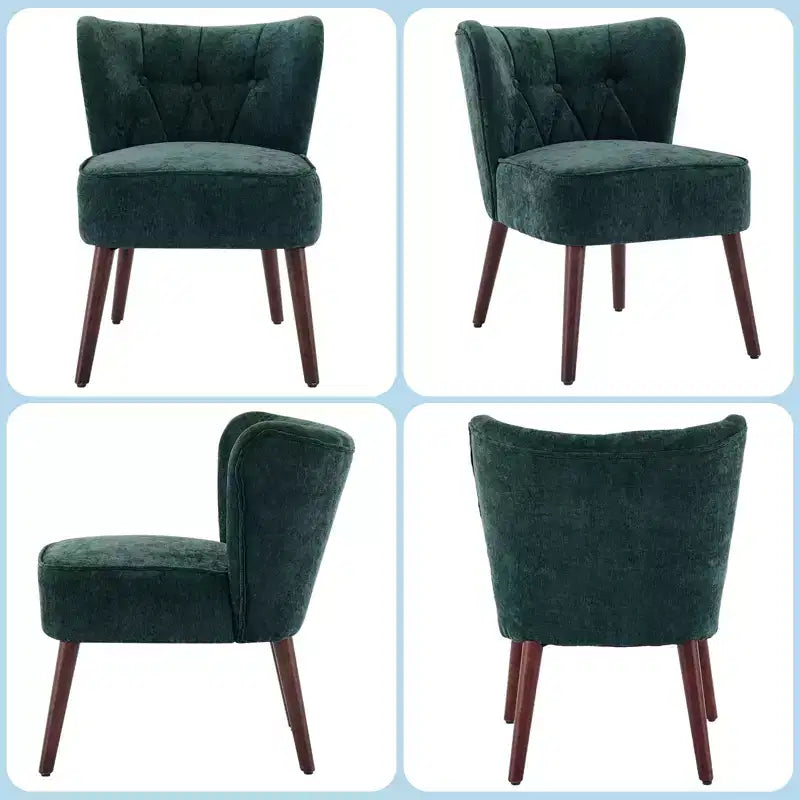 Fauteuil d'appoint contemporain avec oreilles - Tissu d'ameublement en fausse fourrure, dossier haut, pieds en bois massif pour salon, bureau et chambre à coucher