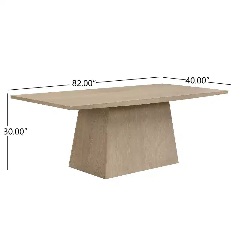 Table à manger sur pied surdimensionnée esprit ferme - 6-8 places, bois massif et MDF, 208 cm L