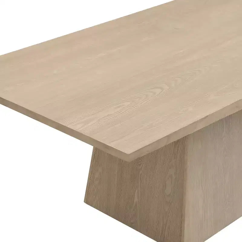 Table à manger sur pied surdimensionnée esprit ferme - 6-8 places, bois massif et MDF, 208 cm L