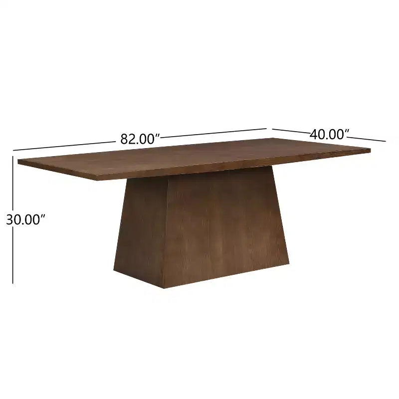 Table à manger sur pied surdimensionnée esprit ferme - 6-8 places, bois massif et MDF, 208 cm L