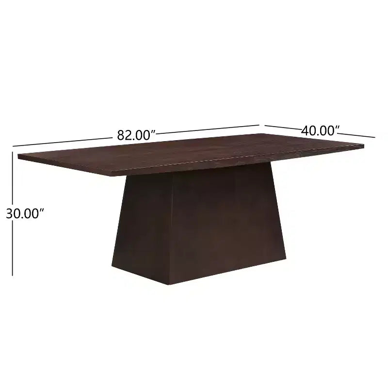 Table à manger sur pied surdimensionnée esprit ferme - 6-8 places, bois massif et MDF, 208 cm L