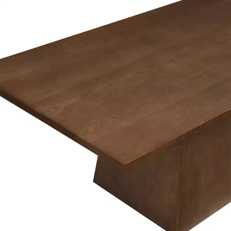 Table à manger sur pied surdimensionnée esprit ferme - 6-8 places, bois massif et MDF, 208 cm L