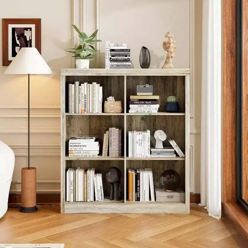 Étagère de rangement 6 cubes – Bibliothèque ouverte à 3 niveaux pour chambre, bureau et salle de classe