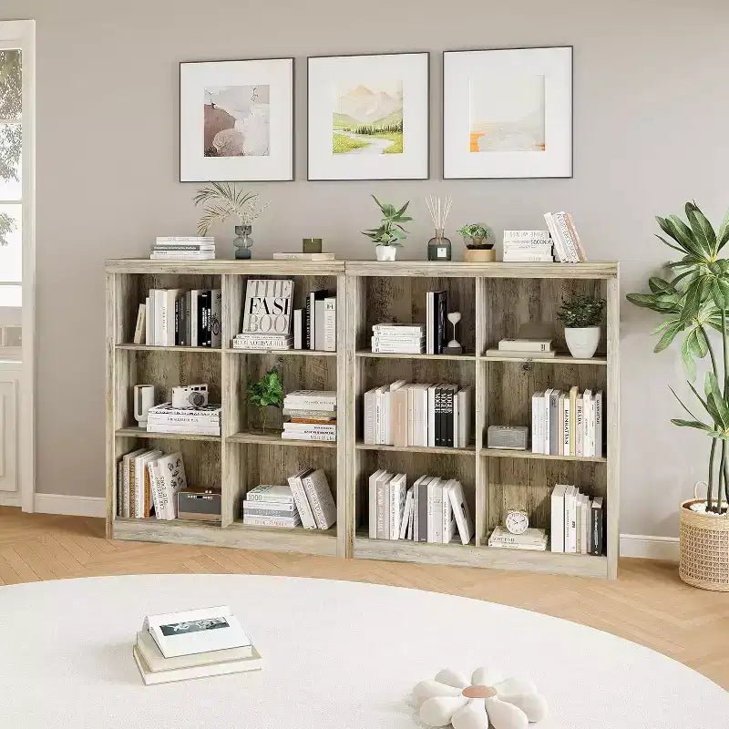 Étagère de rangement 6 cubes – Bibliothèque ouverte à 3 niveaux pour chambre, bureau et salle de classe