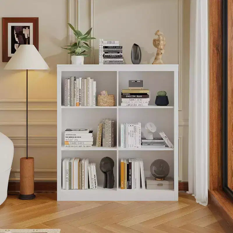Étagère de rangement 6 cubes – Bibliothèque ouverte à 3 niveaux pour chambre, bureau et salle de classe