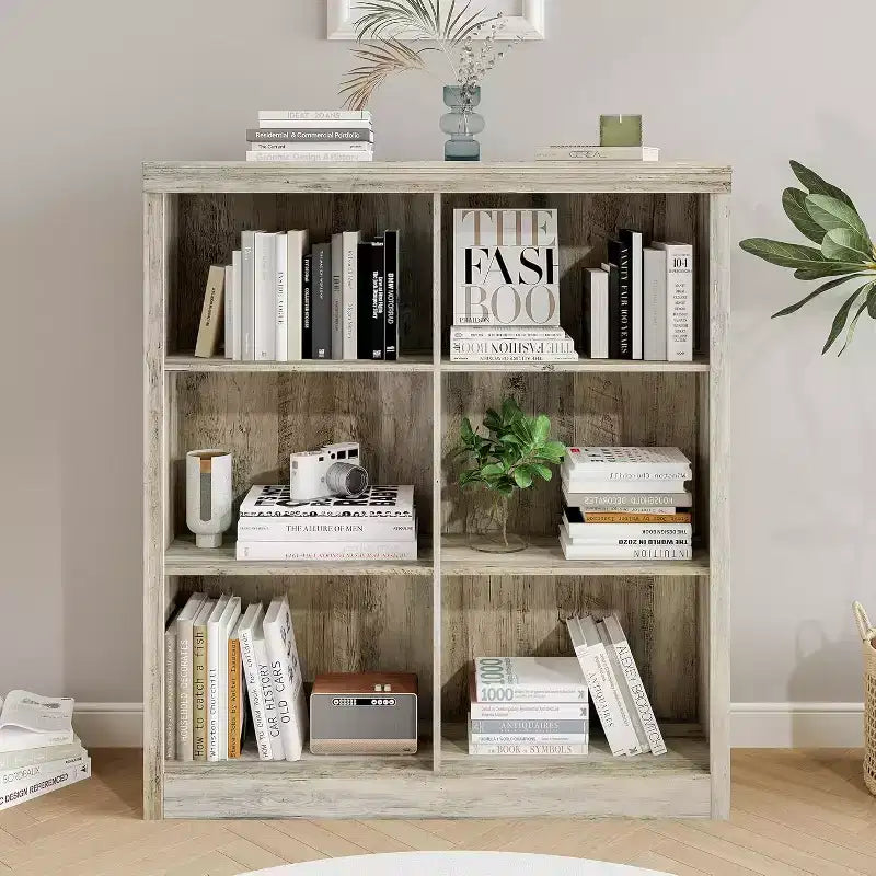 Étagère de rangement 6 cubes – Bibliothèque ouverte à 3 niveaux pour chambre, bureau et salle de classe