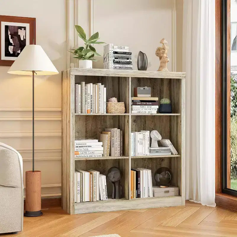 Étagère de rangement 6 cubes – Bibliothèque ouverte à 3 niveaux pour chambre, bureau et salle de classe