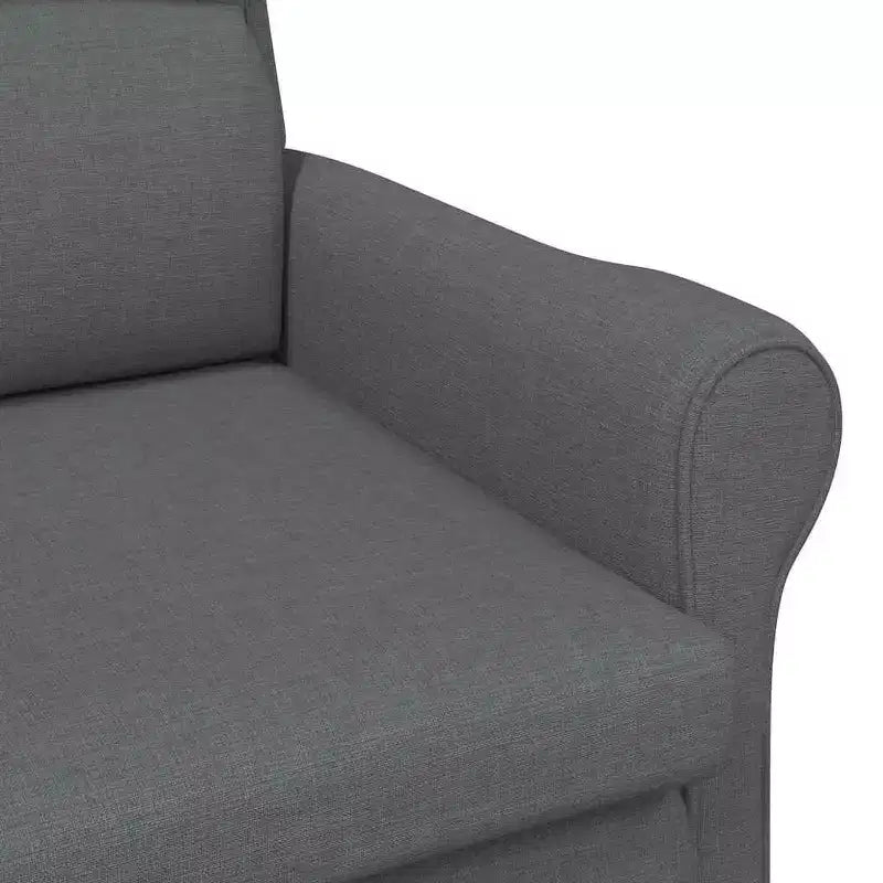 Fauteuil moderne rembourré avec assise et dossier coussinés - Tissu polyester gris clair, structure en bois composite