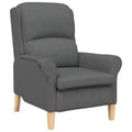 Fauteuil moderne rembourré avec assise et dossier coussinés - Tissu polyester gris clair, structure en bois composite