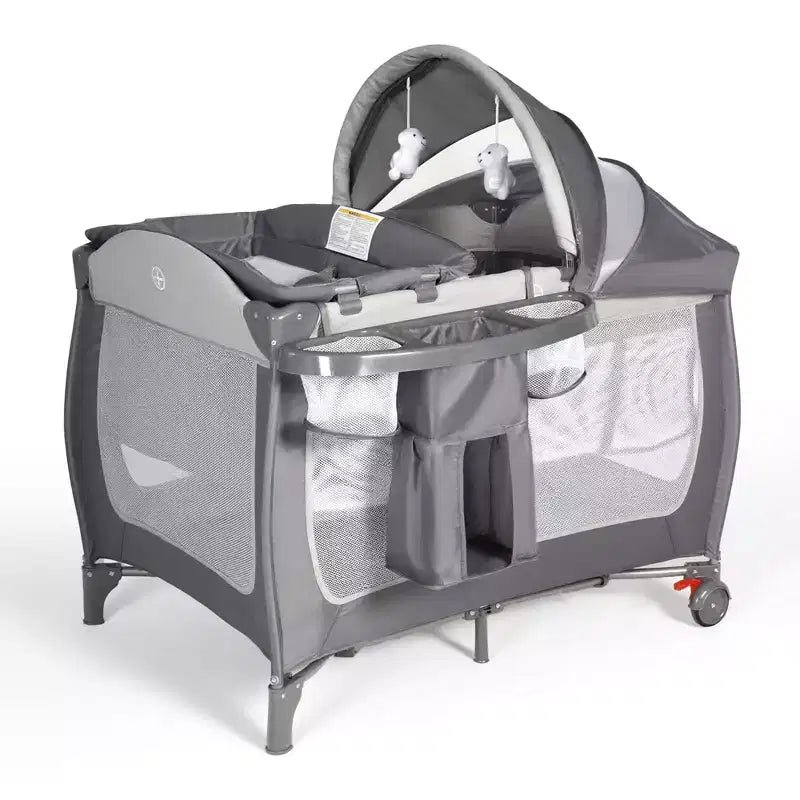 Berceau 4 en 1 et parc portable – Lit de chevet convertible, table à langer, panier de rangement et sac de voyage