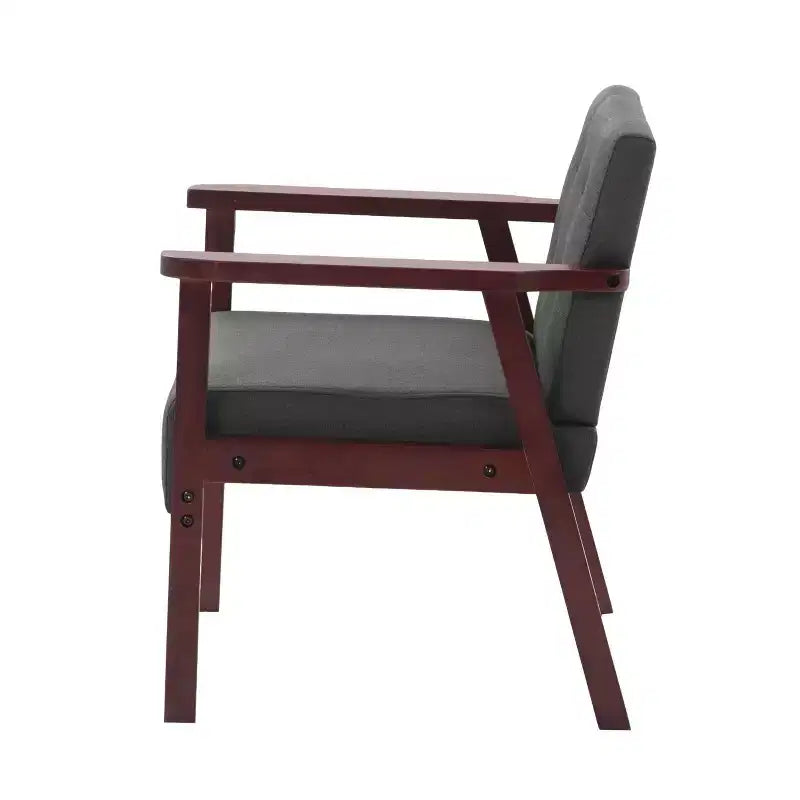 Fauteuil élégant Okak avec cadre en bois, fauteuil de lecture avec assise rembourrée et accoudoirs, fauteuil confortable pour salon, chambre à coucher