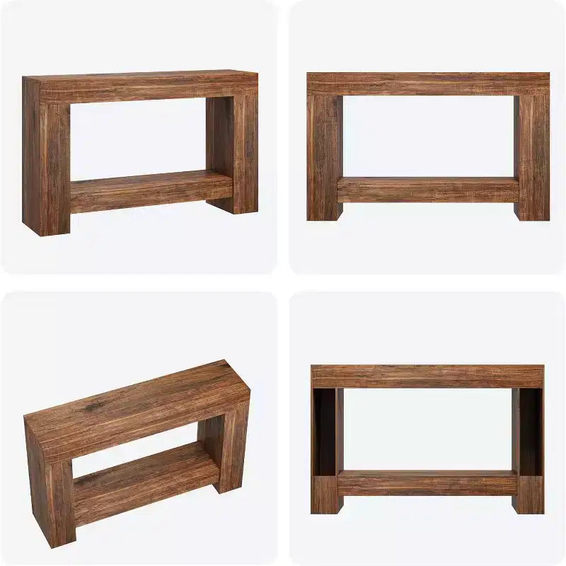 Console de ferme, Table d'entrée en bois avec rangement, Table de canapé étroite rectangulaire derrière le canapé, Table d'entrée pour hall d'entrée