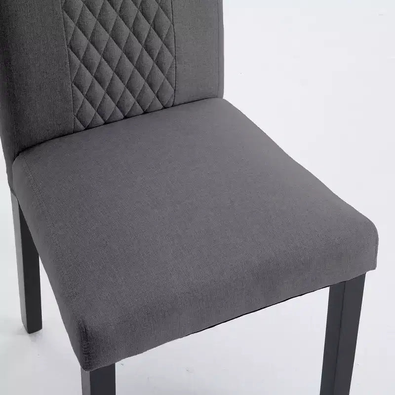 Chaises de salle à manger en bois capitonnées FERPIT avec motif losanges (lot de 2)