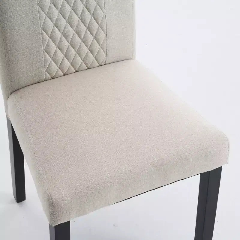Chaises de salle à manger en bois capitonnées FERPIT avec motif losanges (lot de 2)
