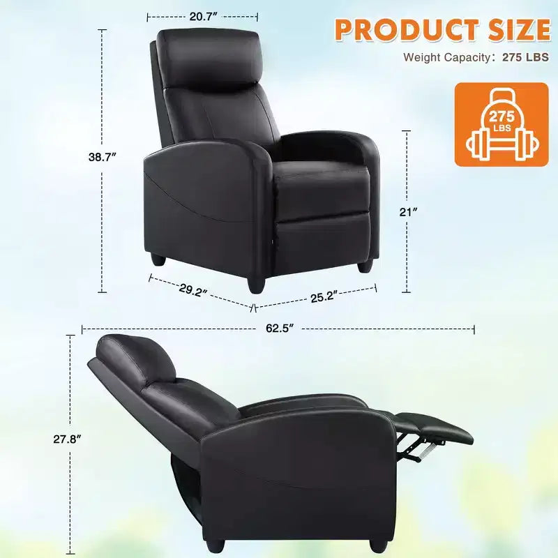 Fauteuil inclinable manuel réglable Zeus et Ruta avec éponge haute résilience