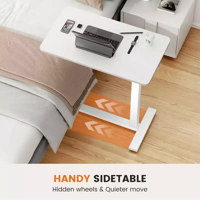 MAYEERTY Table de Lit Réglable avec Roues, Bureau Inclinable Portable pour Lit Canapé Bureau
