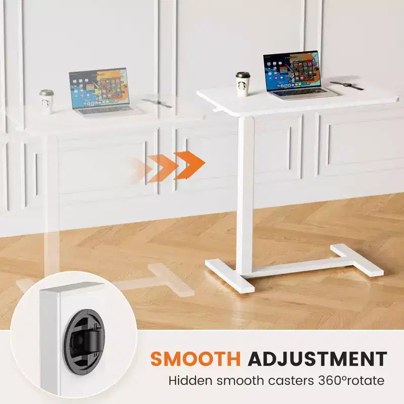 MAYEERTY Table de Lit Réglable avec Roues, Bureau Inclinable Portable pour Lit Canapé Bureau