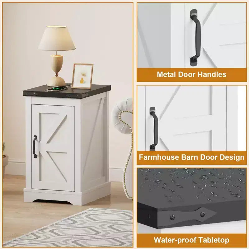 Table d'appoint à abattants de style rustique Table de chevet de chambre avec étagères réglables, adaptée aux tables de chevet modernes pour chambres et salons