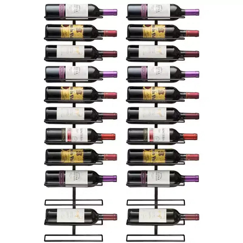 Sorbus 2 Pack Black Metal Wine Rack Bottle Holder - for Home Bar, Kitchen (Holds 24)