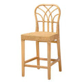 GDFStudio Tracy Modern Bohemian Mahogany Wood and Rattan Counter Stool