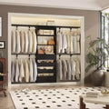 Besiost 8FT Closet Organizer System with 4 Wooden Drawers & Hanging Rods