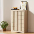 Modern Fluted Wood Dresser with Drawers, Handleless Wooden Chest for Bedroom, Clothes Closet Organizer with Deep Storage for Hallway, Living Room