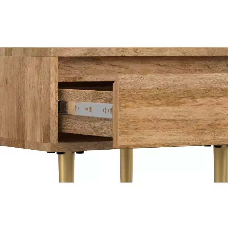 Jovie Table d'appoint carrée contemporaine de 50,8 cm de large en bois de manguier massif avec tiroir