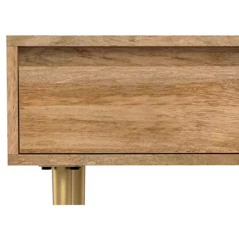 Jovie Table d'appoint carrée contemporaine de 50,8 cm de large en bois de manguier massif avec tiroir