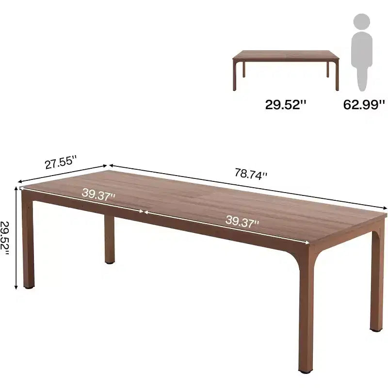 Longue table de cuisine pour 6 à 8 personnes Table à manger rectangulaire