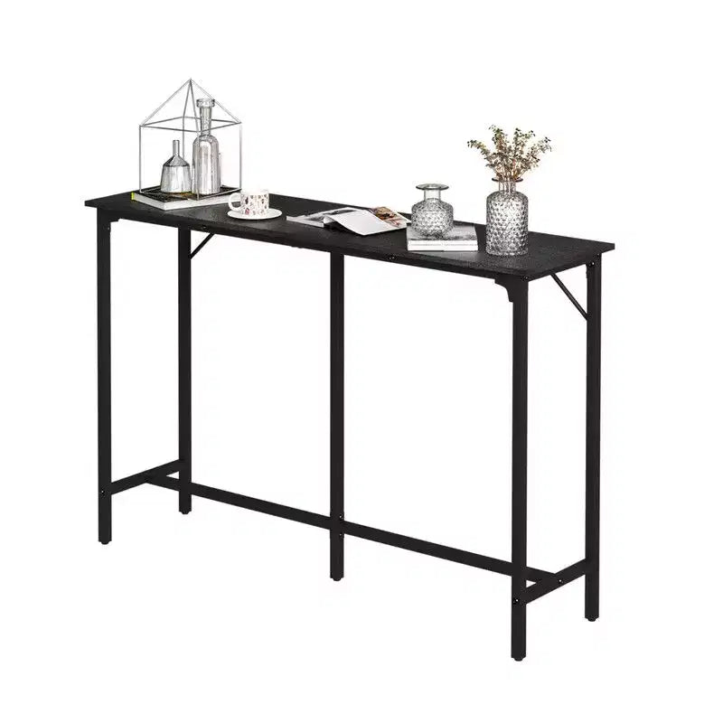 Karl Home 55'' Counter Height Bar Dining Table with Metal Frame Rectangular Pub Sofa Table for Kitchen ,Living Room
