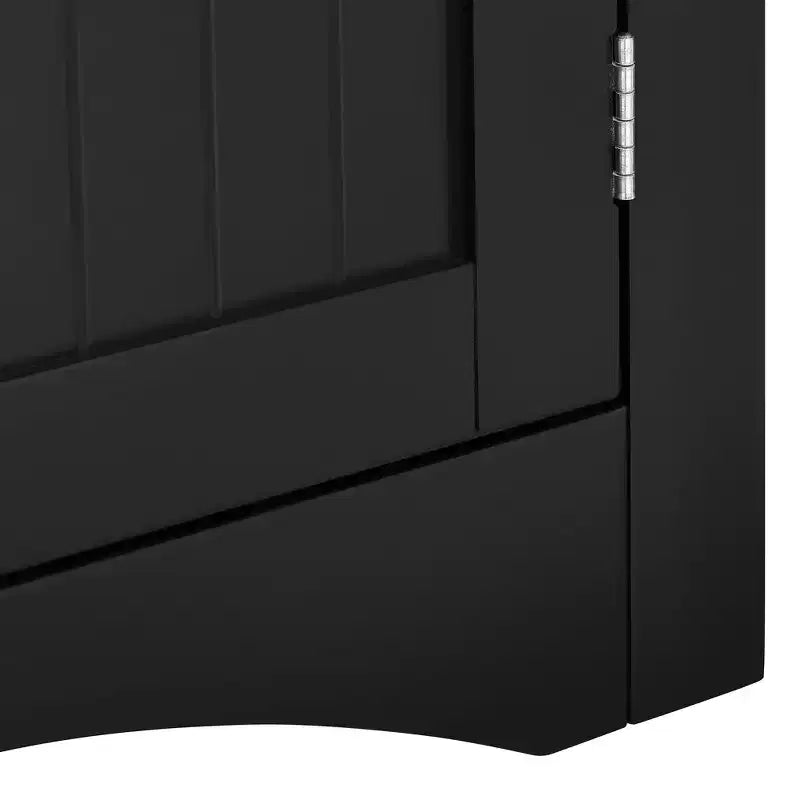 VIYET 32 Meuble d'angle multifonctionnel - MDF noir, autoportant, portes et étagères réglables